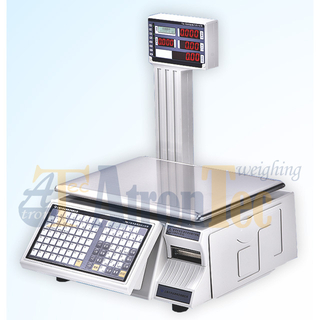 Barcode Label Printing Scale for Supermarket with Pole and Double Side Display