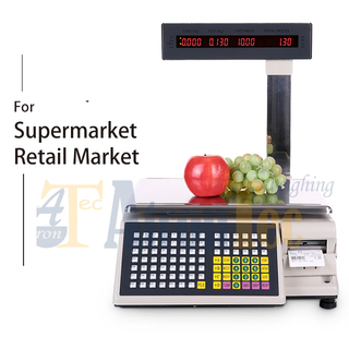 30kg Capacity LED Display Barcode Printing Scale for Supermarket and Retail Market