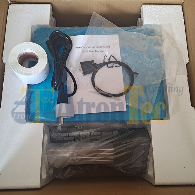 30kg Capacity Price Computing Label Printing Scale with RS232 and RJ45 interface